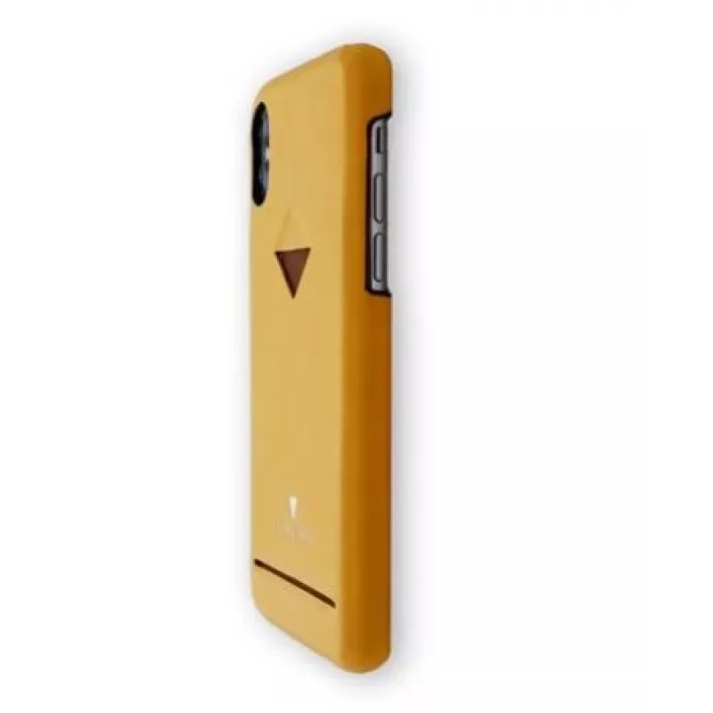 Handyhülle VixFox für iPhone X/XS, senfgelb, Kartenfach-Rückseite