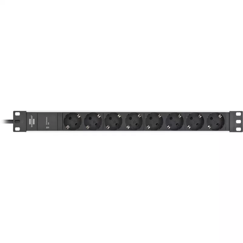 Brennenstuhl 1390007308 - 2 m - 8 AC-Ausgänge - Innenbereich - IP20 - Aluminium - Kunststoff - Schwarz - Silber