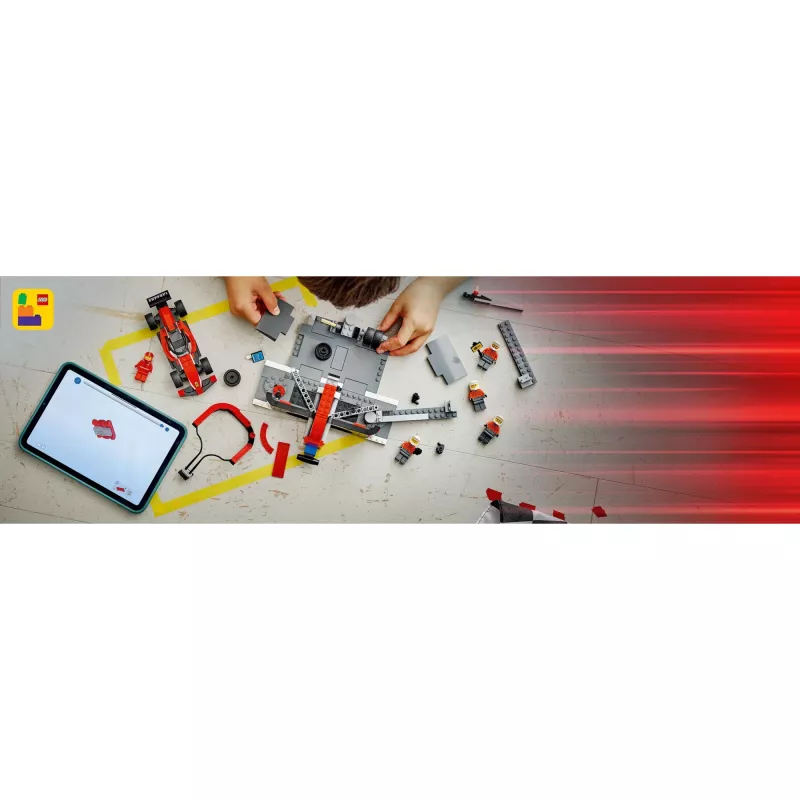 LEGO City F1-Boxenstopp-Set 60443 – Ferrari F1-Auto, 322 Teile, 5 Minifiguren, Alter 6+