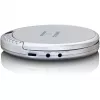 Lenco CD-201SI Tragbarer CD-Player mit Hörbuch- und Ladefunktion, silber