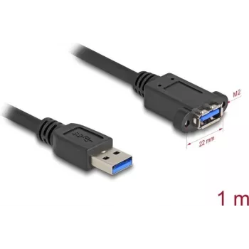 DeLOCK USB-Kabel USB Typ-A Stecker auf Buchse 1 m 5 Gbit/s schwarz