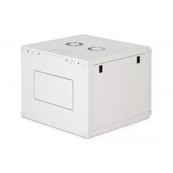Wandmontierbarer 19-Zoll-Rackschrank DIGITUS Dynamic-N DN-37106 — 9U, 600x600 mm, IP20, Schlüsselschloss