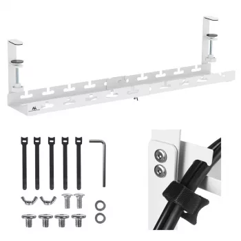Maclean Kabelorganizer unter dem Schreibtisch, max. Belastung 5 kg, max. 728 mm, weiß, MC-103 W