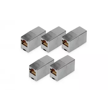 RJ45 Modular-Kupplung Digitus DN-93901-5 5 Stück vergoldet Silber