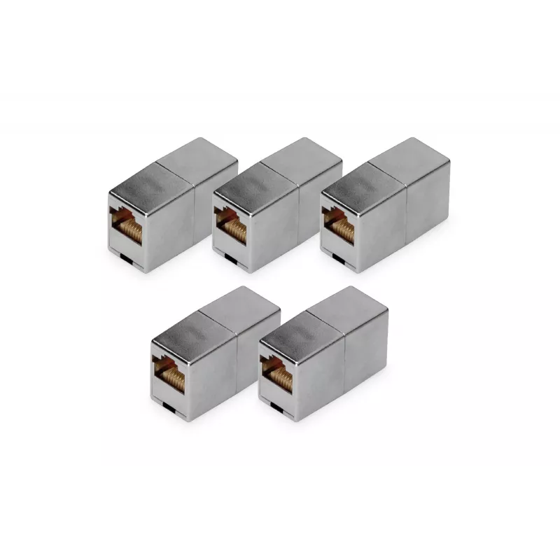 RJ45 Modular-Kupplung Digitus DN-93901-5 5 Stück vergoldet Silber