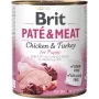 Nassfutter für Hunde Brit Paté & Meat 800 g — komplettes Nassfutter, Junior, Truthahn & Huhn, getreidefrei, 75% Feuchtigkeit