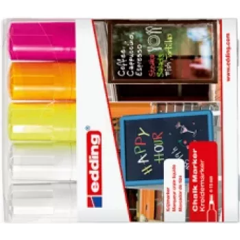 Kreidemarker Edding 4095 Bullet Grau Orange Pink White Gelb 5 pcs