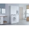 Badezimmer-Standschrank Top-E-Shop MARPOL DD BI – freistehend, weiß, 10 Einlegeböden