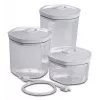 Vakuum-Lebensmittelbehälter-Set Solis 92278 — sechseckig 700 ml, 1,4 L, 2 L, weiß/transparent, geeignet für Kühl- und Gefrierschrank
