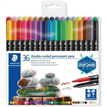 Staedtler 3187 TB36 Doppelspitzen-Filzstift-Set, 36-teilig, sortiert