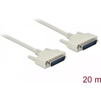 Serielles Kabel DELOCK 84539, D‑Sub 25‑polig auf D‑Sub 25‑polig, beige, 20 m