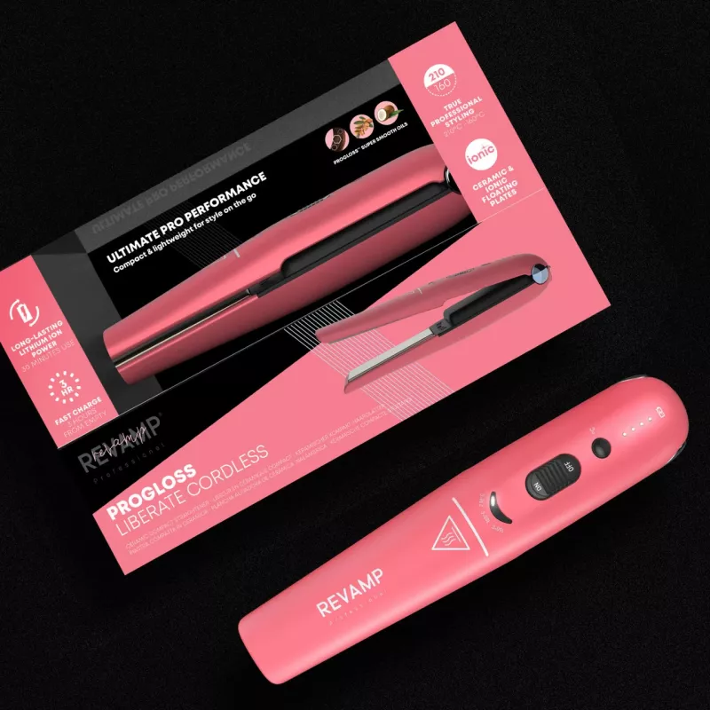Kabelloser Keramik-Haarglätter Revamp ST-1700PK-EB — Kompakt Pink