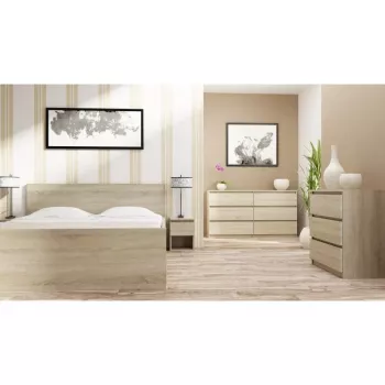 Nachttisch top e shop M2 SONOMA — 2-Schubladen-Nachttisch, Eiche, 300×300×400 mm