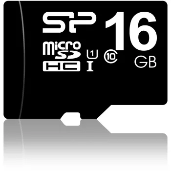 MicroSDHC-Speicherkarte Silicon Power 16GB Class 10 UHS-I U1 40 MB/s, wasserdicht, schwarz
