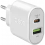 SBS - Netzteil - 20 Watt - 3 A - Schnellladung, PD - 2 Ausgangsports (USB, 24-Pin USB-C) - Weiß - Europa (TETRPD20W)