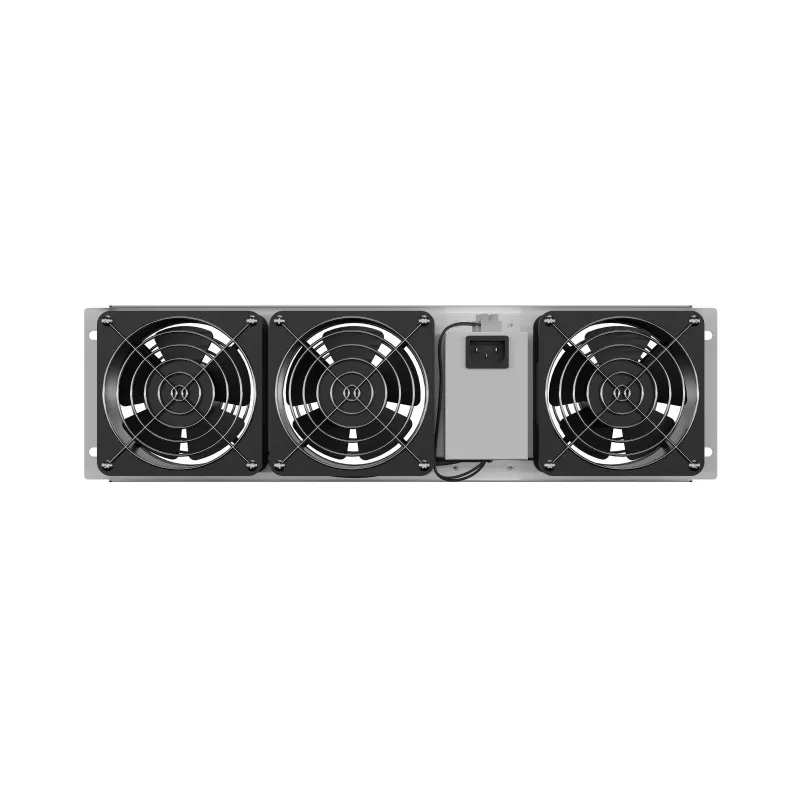 Vertikale Lüftungsblende 19 Zoll für Rack-Schrank, 3 Lüfter, 230 V, grau