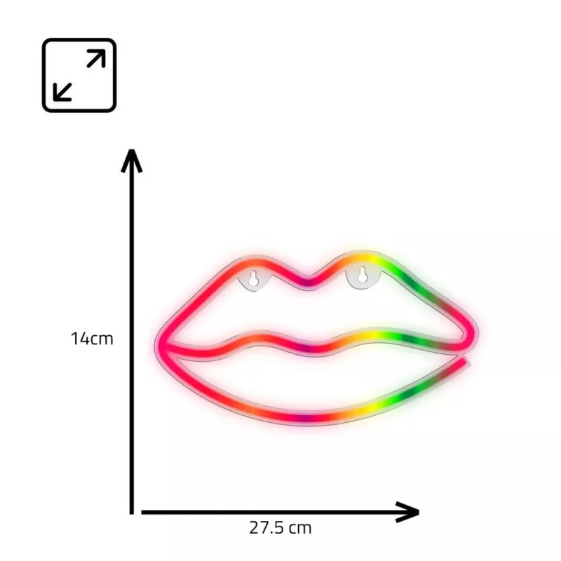Neonlichter MANTA SNL61RGB LIPS RGB farbwechselndes Dekoschild, Modell SNL61RGB