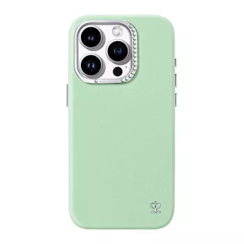 Joyroom PN-15F2 Schutzhülle für iPhone 15 Pro – grün, glitzernd, mit Kristallen