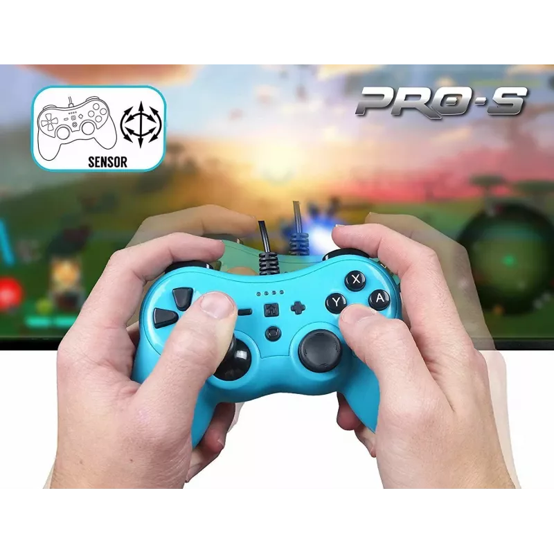 Kabelgebundener Controller SUBSONIC SA5488-1 Neon Blue — für Nintendo Switch, kabelgebundene Verbindung