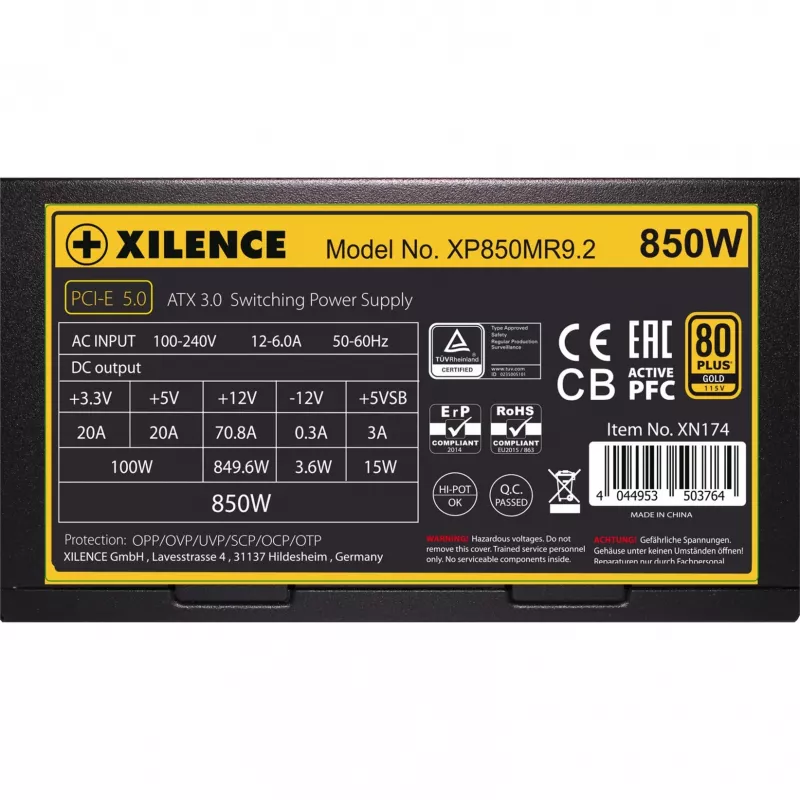 Netzteil XILENCE 750W, 80 PLUS GOLD, aktive PFC, XN173