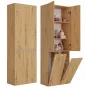 Top E Shop NEL 2K DD ART KPL Badezimmer-Aufbewahrungsschrank, Eiche