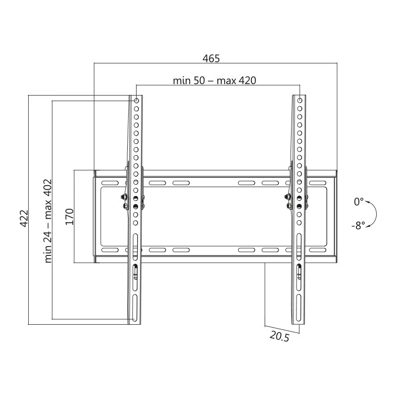 TV-Wandhalterung, neigbar, VESA, 32-55, max. 35 kg