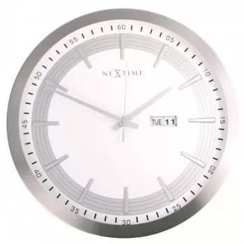 NeXtime Wanduhr 3009 Captain, Ø44 cm, Weiß