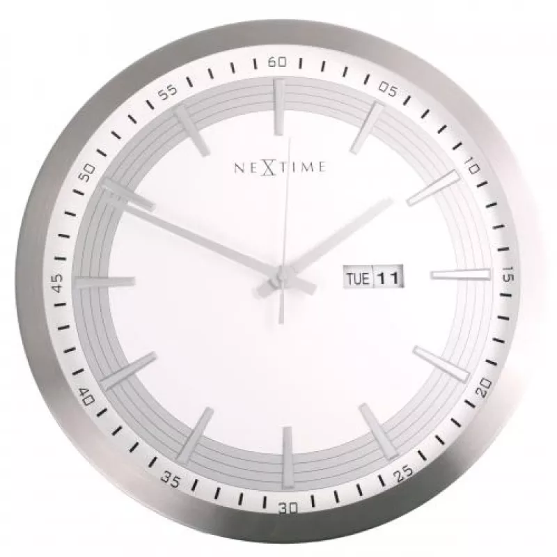 NeXtime Wanduhr 3009 Captain, Ø44 cm, Weiß