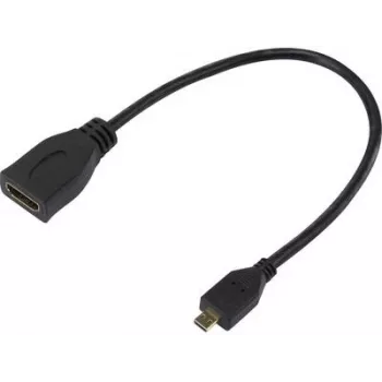 SpeaKa Professional HDMI Adapter [1x HDMI-Stecker D Micro - 1x HDMI-Buchse] Schwarz vergoldete Steckkontakte (SP-7870588)