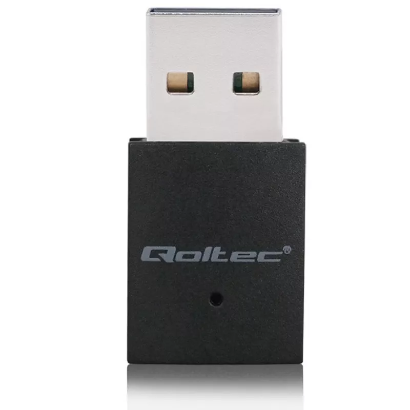 Kompakter kabelloser Mini-USB-WLAN-Adapter QOLTEC 57007 – Single-Band 2,4 GHz, bis zu 150 Mbit/s, interne Antenne