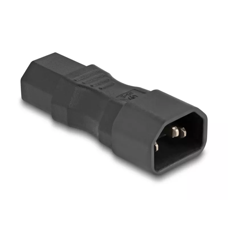 Netzadapter DeLOCK IEC 60320 C14 auf C13 Stecker und Buchse 10A gerade Schwarz