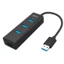 UNITEK Y-3089 Interface Hub USB 3.2 Gen 1 (3.1 Gen 1) Type-A 5000 Mbit/s Schwarz