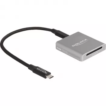 DeLOCK 91006 Kartenleser Grau SD USB Typ-C 10000 Mbit/s