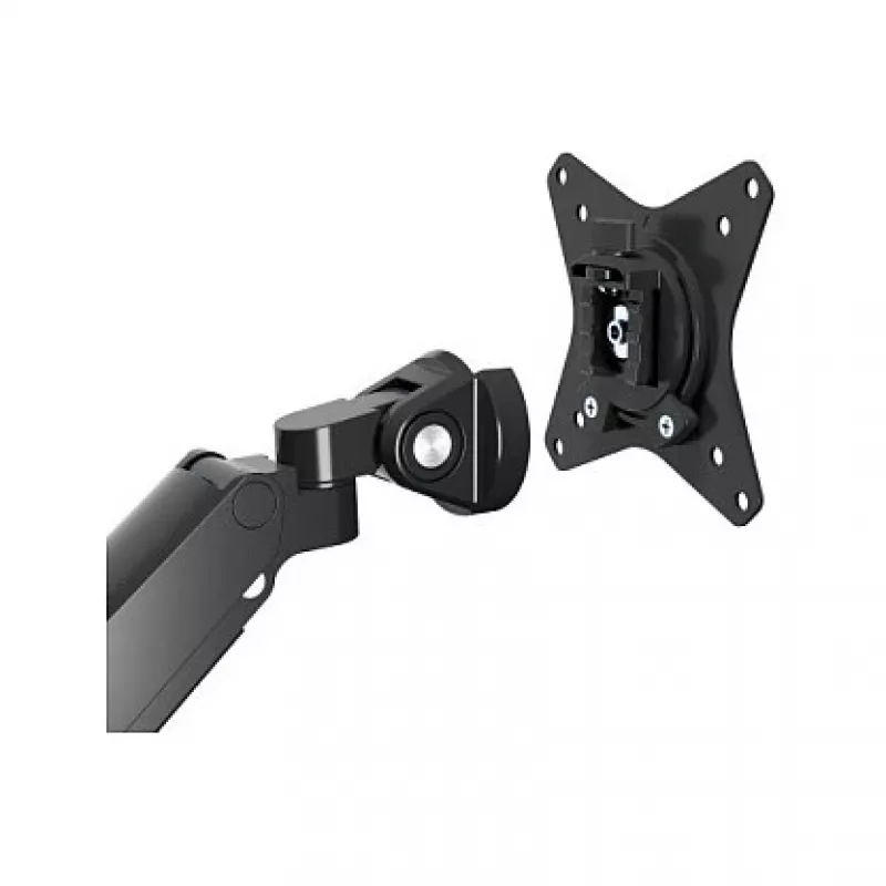 Manhattan Dual Desk Mount für TV & Monitore (Full Motion Gasdruckfeder) mit integriertem Dock, Für Bildschirme bis 27 Zoll, Anschlüsse (x7): Ethernet, HDMI (x2), USB-A (x3) und USB-C, Power Delivery (100 W) zum USB-C-Anschluss (separates USB-C-Netzteil/Kabel erforderlich), VESA: 75x75 und 100x100 mm