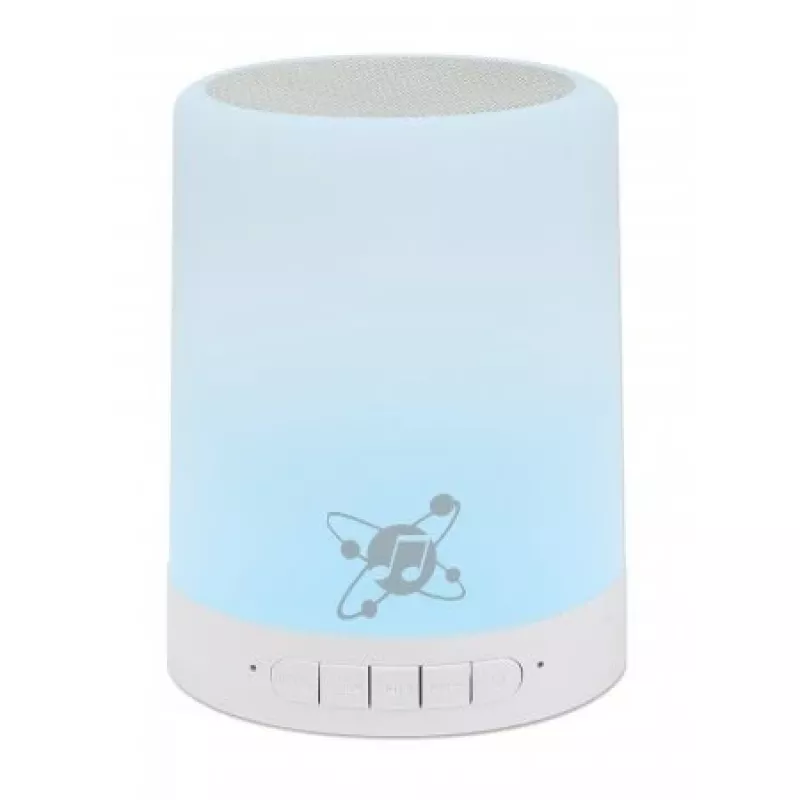 Manhattan Sound Science Bluetooth-Lautsprecher, 5 Stunden Wiedergabezeit, Reichweite 10 m, microSD-Kartenleser (32 GB), Aux 3,5-mm-Anschluss, Ausgang 3 W, USB-A-Ladekabel inklusive, 1200-mAh-Akku, Bluetooth v5, integrierter Aufhänger, Weiß, 3 Jahre Garantie