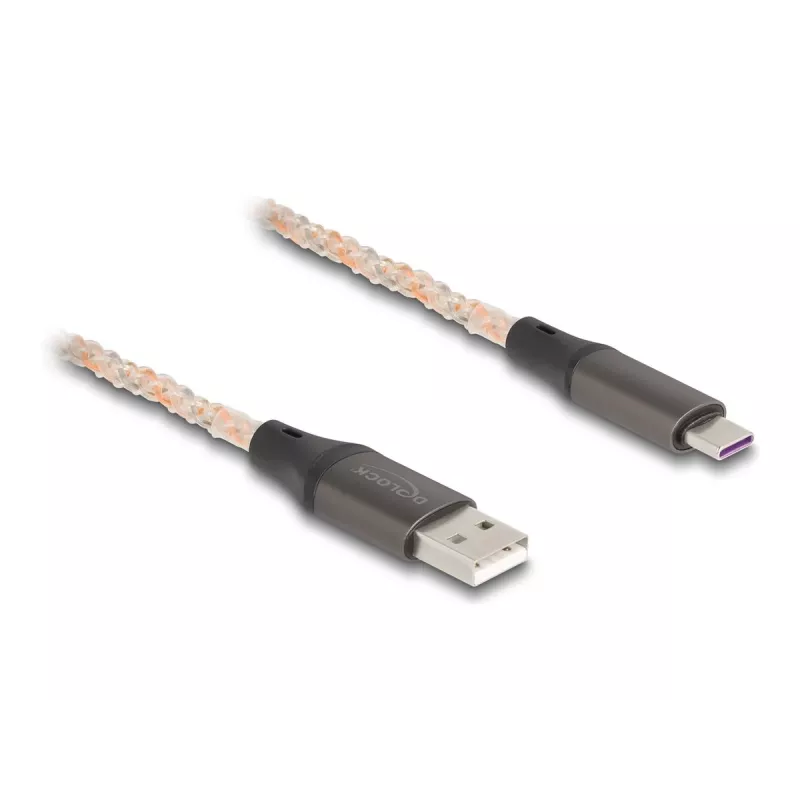 DeLOCK USB 2.0 Kabel Typ-A auf USB Typ-C RGB 1m