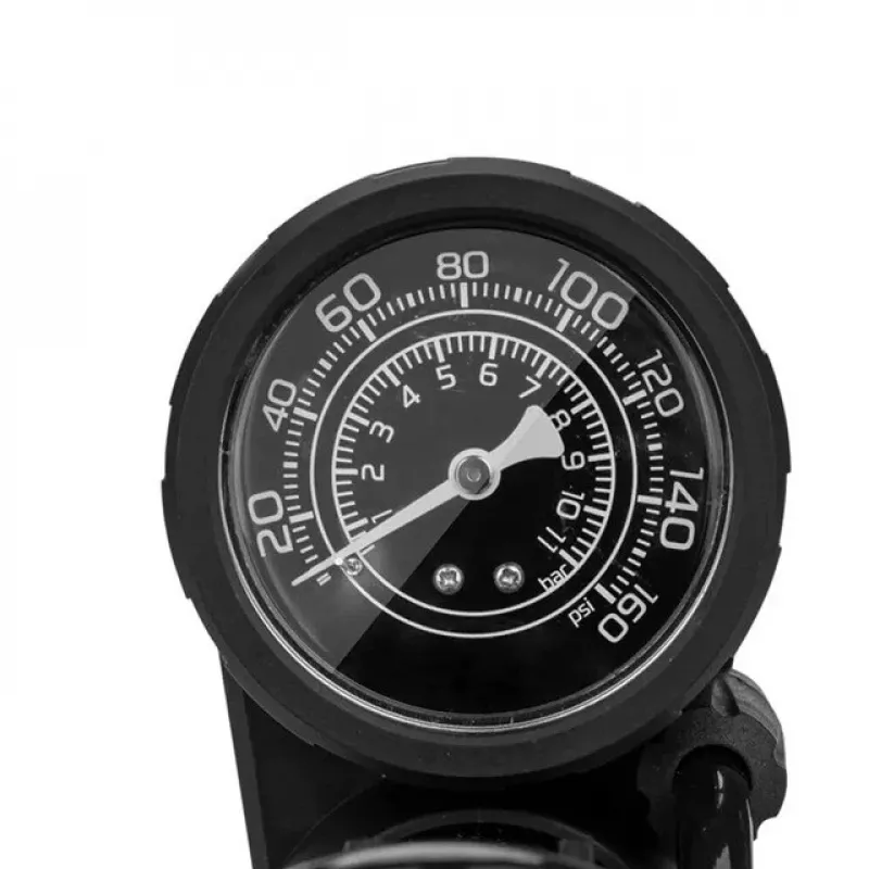 Rockbros 42610002001 Fahrrad-Standpumpe mit Manometer Schwarz