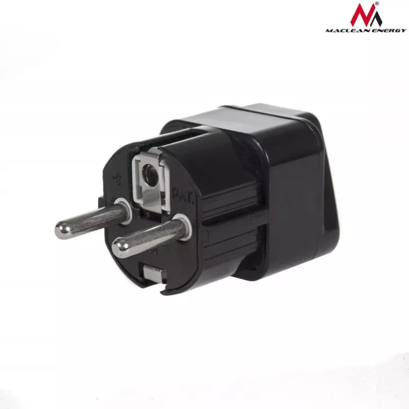 Netzsteckeradapter Maclean MCE155 NEMA 5-15P Typ E FR Schwarz