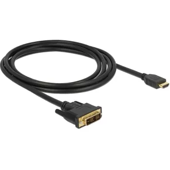 DeLOCK - Videokabel - Single Link - HDMI / DVI - DVI-D (M) auf HDMI (M) - 2 m - Dreifachisolierung - Schwarz - Rändelschrauben