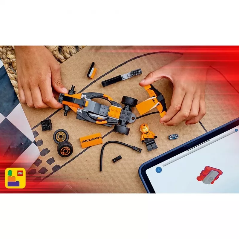LEGO City F1 Racer McLaren Racing Car 60442 — Bauset, 86 Teile, 1 Minifigur, ab 6 Jahren