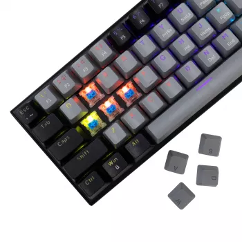 Mechanische Gaming-Tastatur White Shark Wakizashi GK-002721V2 — grau-schwarzer Rahmen, US-Layout, blaue Schalter