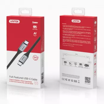 UNITEK C14091ABK USB-Kabel USB 3.2 Gen 2 2m USB-C Schwarz