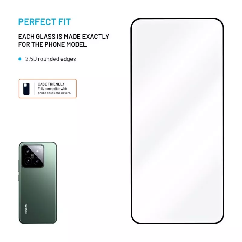 Gehärtetes Glas Displayschutz FIXED für Xiaomi 15 Full Cover 2.5D – randlose Displayabdeckung