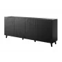 BARI Kommode 200x42x82 schwarz matt