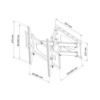ART AR-65 Tisch-TV-Ständer für Flachbildschirme 2,03 M (80) Schwarz Wand