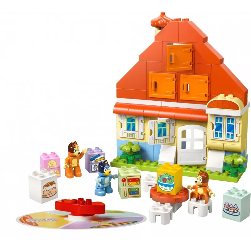 Bauspielzeug LEGO Bluey Familienhaus mit Gedächtnisspiel 10459 — 83 Teile, 3 Minifiguren, Alter 3+