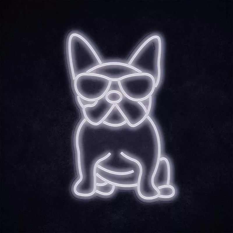 Neonlicht MANTA Manta SNL66WH French Bulldog White — dekoratives LED-Neonschild in Form eines Französischen Bulldoggen