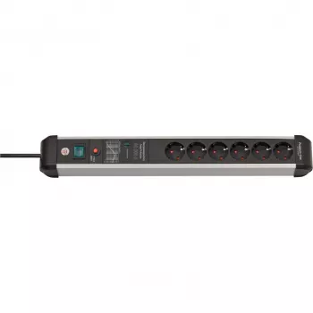 Power extension Brennenstuhl 1391010600 3m 6 AC outlets Indoor Schwarz Silver