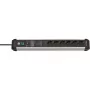 Power extension Brennenstuhl 1391010600 3m 6 AC outlets Indoor Schwarz Silver