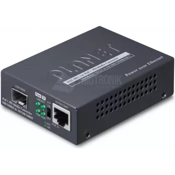PLANET 802.3at PoE+ PD Netzwerk-Medienkonverter 2000 Mbit/s Schwarz